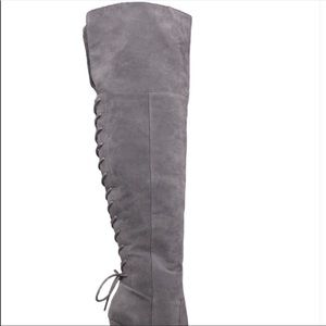 Gray Over The Knee Boots